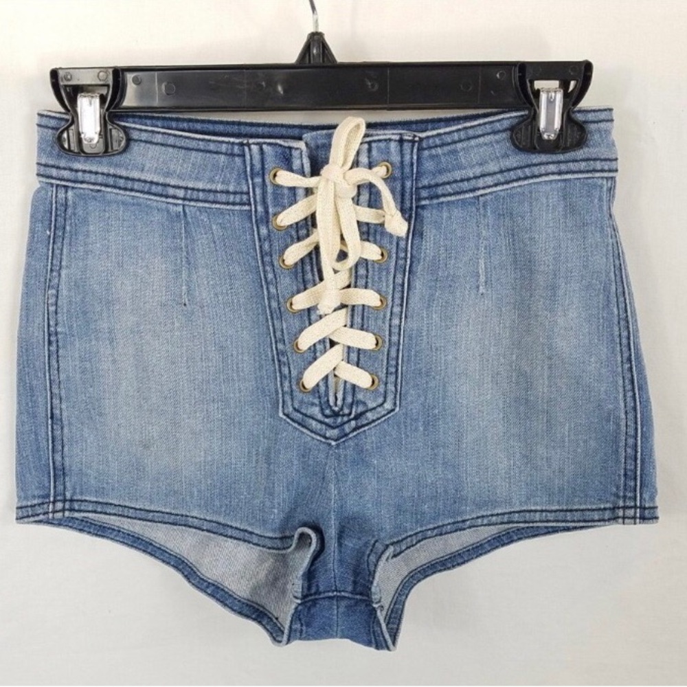 Carmar Lace Up Denim Shorts - Picture 3 of 5
